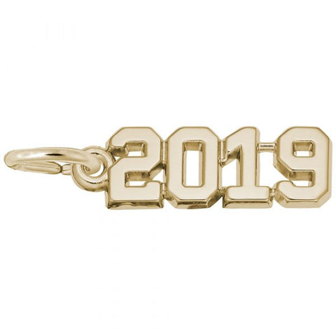 2019' Charm In Yellow Gold