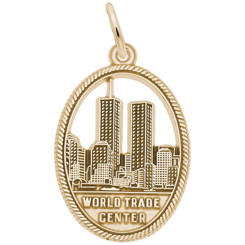 World Trade Center Charm In Yellow Gold