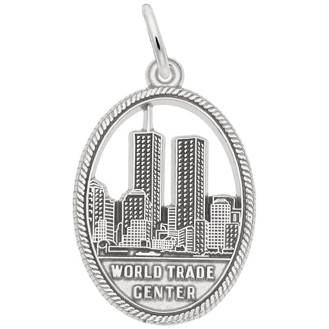 World Trade Center Charm In Sterling Silver