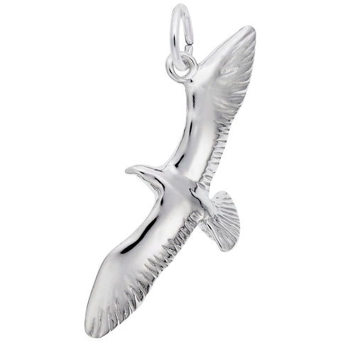 Seagull Charm In 14K White Gold