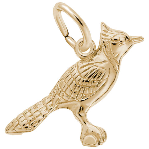 Blue Jay Charm in Yellow Gold Plated