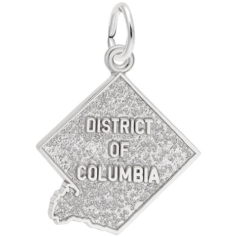 District Of Columbia Charm In 14K White Gold
