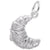 French Croissant Charm In 14K White Gold