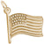 Usa Flag Charm in Yellow Gold Plated