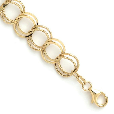 14K Yellow Gold Lite Dbl Contempo Bracelet