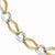 14K Two-Tone Polished Ihsed and Textured Fancy Link Bracelet
