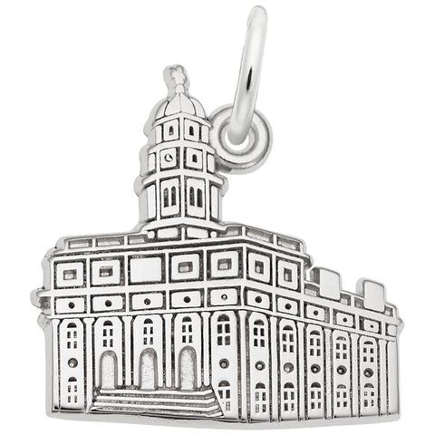 Temple Charm In 14K White Gold