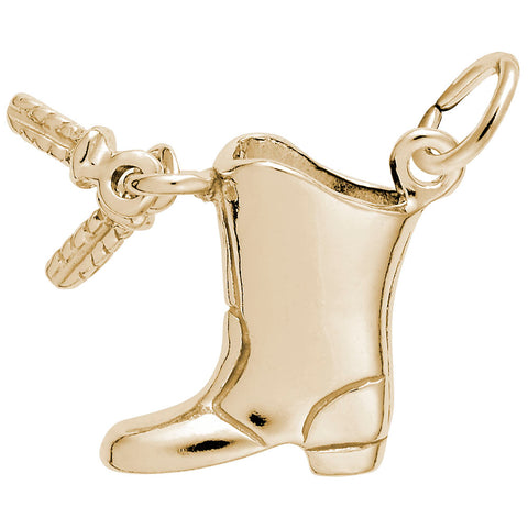 Drill Team Boot Charm in Yellow Gold Plated