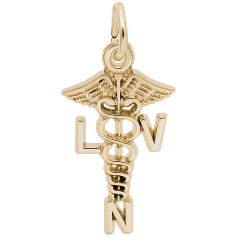 L.V.N. Charm in Yellow Gold Plated