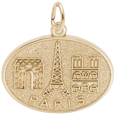 Paris Monuments Charm In Yellow Gold