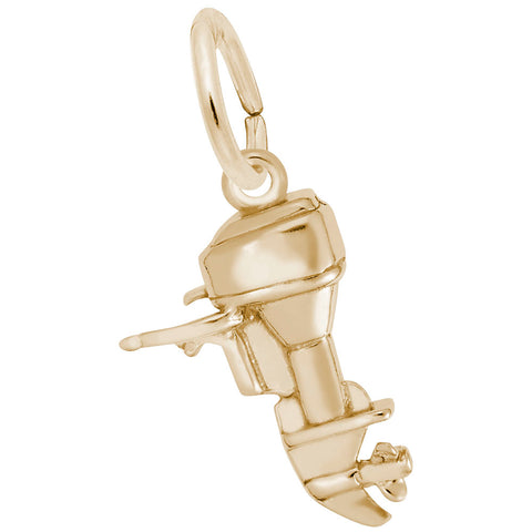 Outboard Motor Charm In Yellow Gold
