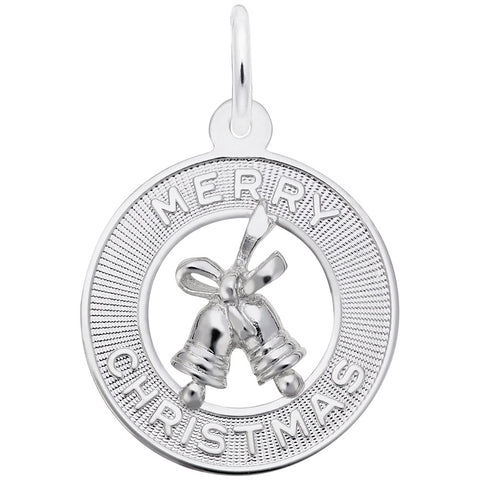 Merry Christmas Charm In Sterling Silver