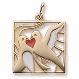 Two Turtle Doves charm in Yellow Gold Plated hide-image