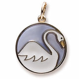 Swans A Swimming Charm in 10k Yellow Gold hide-image