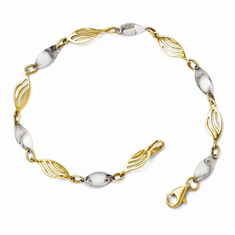 14K Two-Tone Twisted Bracelet