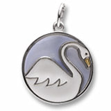 Swans A Swimming charm in 14K White Gold hide-image