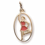 Ladies Dancing charm in Yellow Gold Plated hide-image