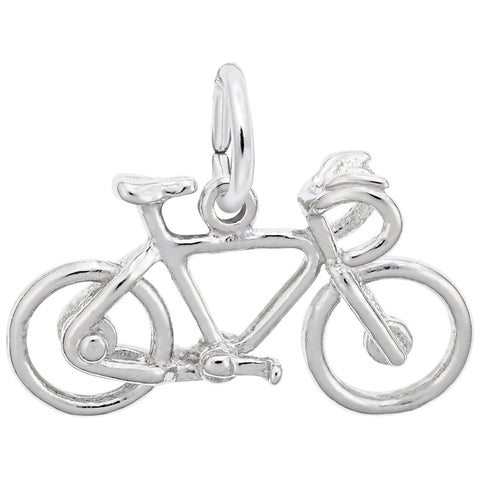 Bicycle Charm In 14K White Gold
