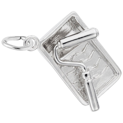 Paint Tray And Roller Charm In Sterling Silver