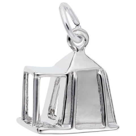 Camping Tent Charm In Sterling Silver