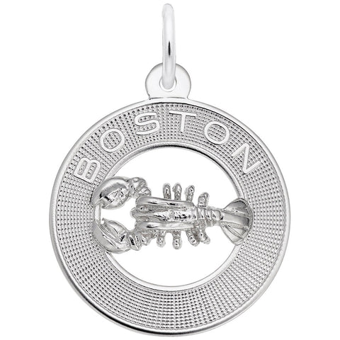 Boston Lobster Charm In 14K White Gold