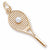 Tennis Racquet charm in Yellow Gold Plated hide-image