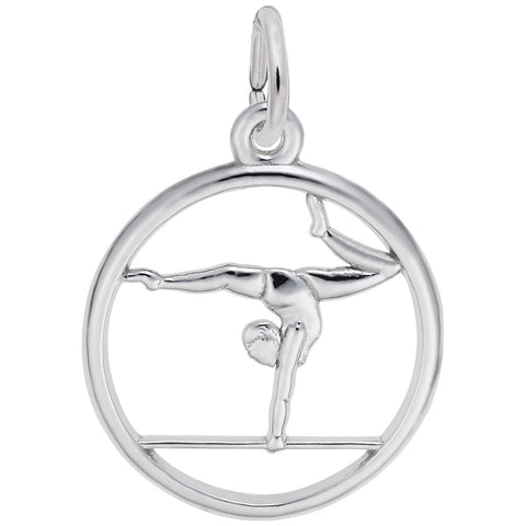 Gymnast Charm In Sterling Silver