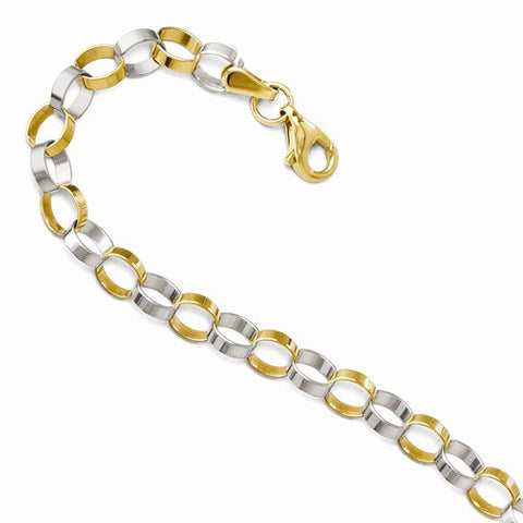 14K Two-Tone Polished Bracelet