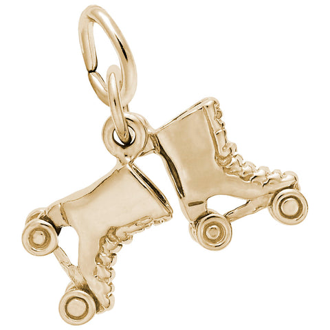 Roller Skates Charm in Yellow Gold Plated