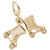 Roller Skates Charm In Yellow Gold