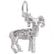 Big Horn Sheep Charm In 14K White Gold