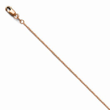 14K Rose Gold Osparkle Box, 20 inch x 1mm, Jewelry Chains and Necklace