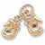 Boxing Gloves charm in Yellow Gold Plated hide-image