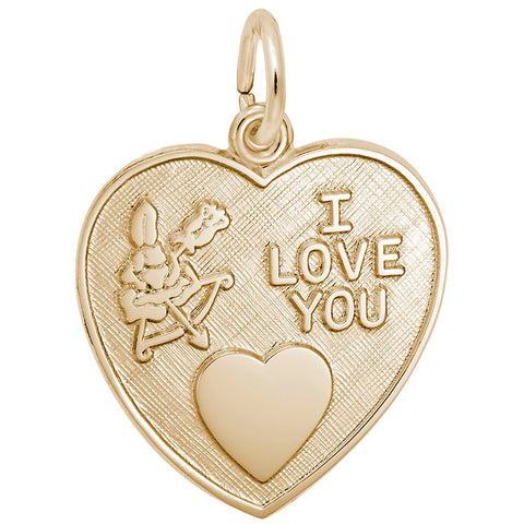 I Love You Charm in Yellow Gold Plated
