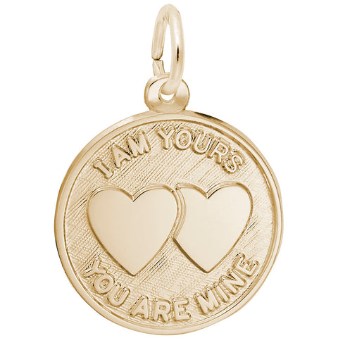 I Am Yours Hearts Charm In Yellow Gold