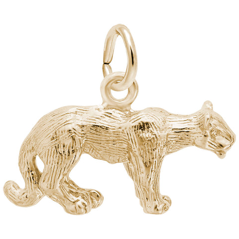 Cougar Charm in Yellow Gold Plated