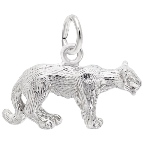 Cougar Charm In 14K White Gold