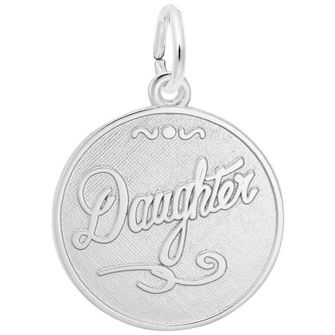 Daughter Charm In 14K White Gold