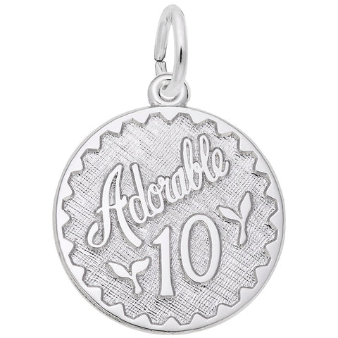 Adorable 10 Charm In 14K White Gold