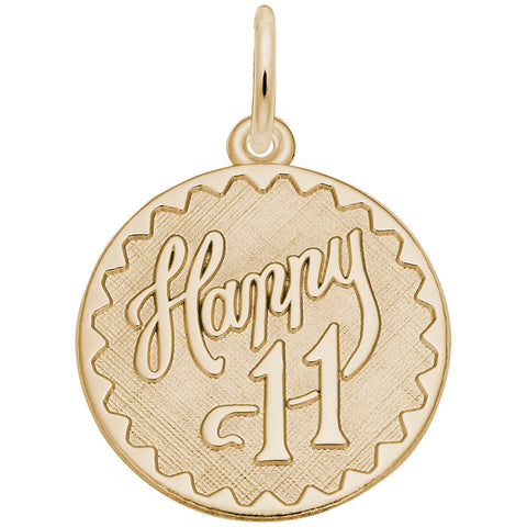 Happy 11 Charm In Yellow Gold
