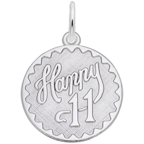 Happy 11 Charm In Sterling Silver