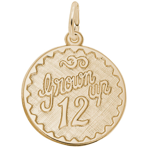 Grown Up 12 Charm in Yellow Gold Plated