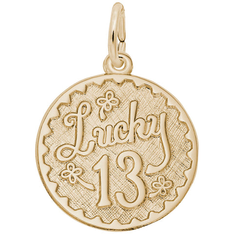 Lucky 13 Charm in Yellow Gold Plated