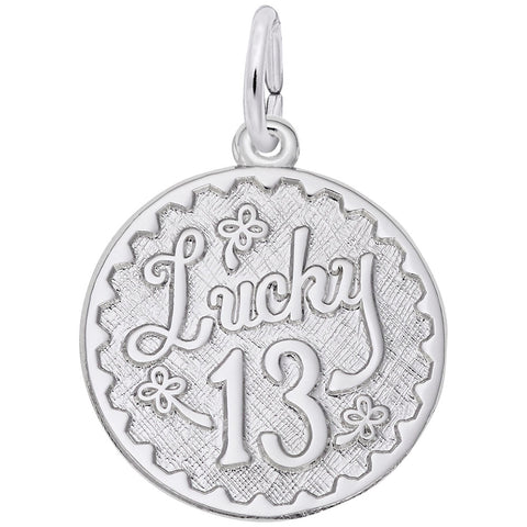Lucky 13 Charm In Sterling Silver