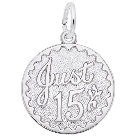 Just 15 Charm In 14K White Gold