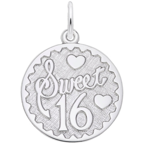 Sweet 16 Charm In Sterling Silver