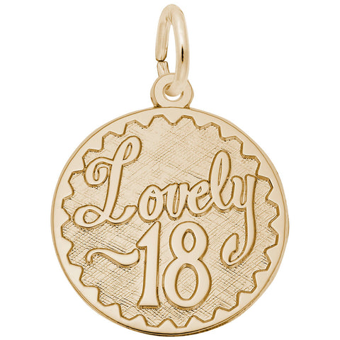 Lovely 18 Charm in Yellow Gold Plated