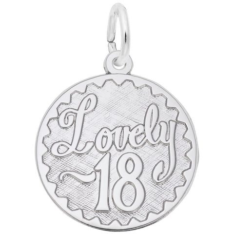 Lovely 18 Charm In Sterling Silver