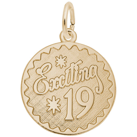 Exciting 19 Charm in Yellow Gold Plated