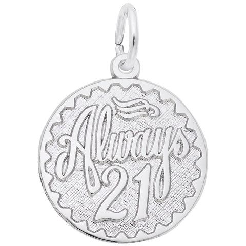 Always 21 Charm In Sterling Silver